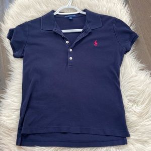 Navy polo shirt in medium